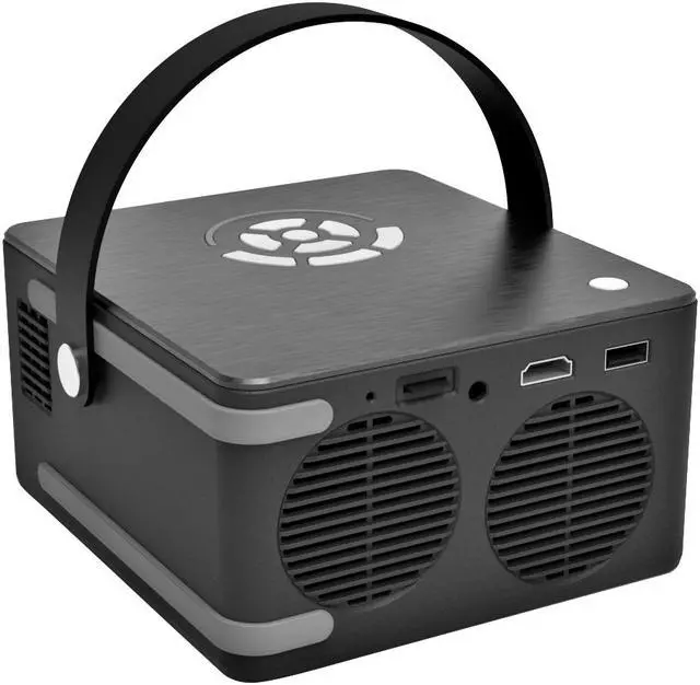Alt view image 2 of 11 - AAXA P6 Ultimate Smart Mini  Projector, 6 Hour Battery, 1100 LED Lumens, Bluetooth 5.0 Speaker, Wireless Mirroring, 3D Ready, HDMI/USB/TF Inputs (HP-P6U-01)