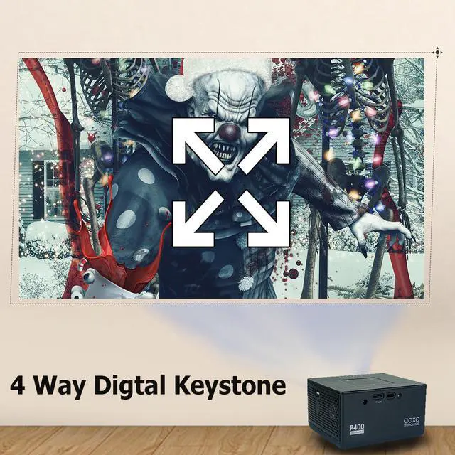 Alt view image 13 of 13 - AAXA P400+ Short Throw Smart Mini Projector with 2 Hour Battery, Native 1080p, Wireless Mirroring, Streaming Apps, Onboard Media Player (KP-400-03)