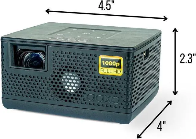 Alt view image 6 of 13 - AAXA P400+ Short Throw Smart Mini Projector with 2 Hour Battery, Native 1080p, Wireless Mirroring, Streaming Apps, Onboard Media Player (KP-400-03)