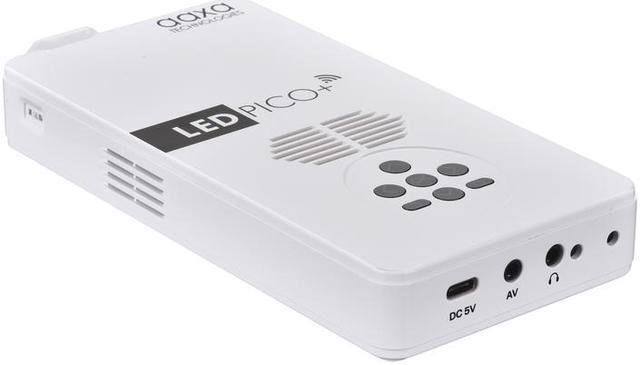 Alt view image 4 of 12 - AAXA LED Pico+ MAX Mini Projector, 2.7 Hour Battery, DLP 1080P, Wireless Mirroring, Mini-HDMI, Bluetooth, Micro SD/USB Readers, Pocket Size Portable Cookie Decoration Projector