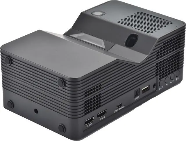 Alt view image 3 of 14 - AAXA M8 UST Laser Projector Ultra Short Throw 4K Laser Projector 1100 LD Lumens, BT 5.4, WiFi 6, USBC Mirroring, 2xHDMI, Optical Audio, Efocus, Auto Keystone, Smart Projector