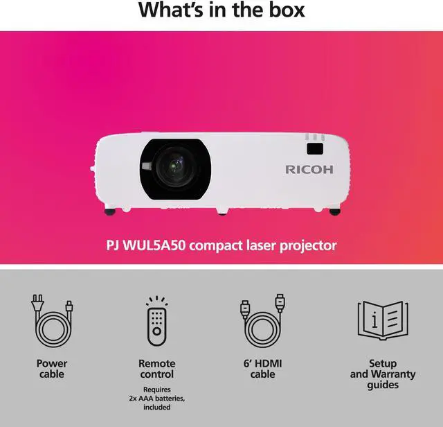 Alt view image 7 of 10 - RICOH Compact Laser Projectors PJ WUL5A50