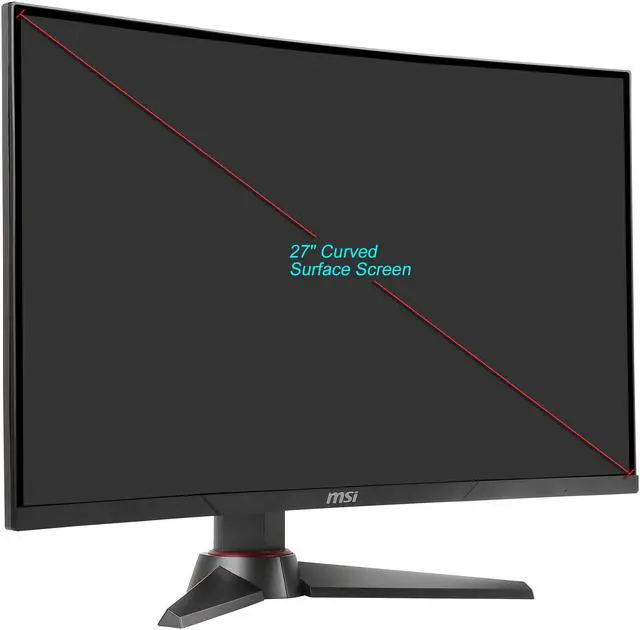 Alt view image 9 of 9 - MSI Optix MAG270VC 27" Full HD 1920 x 1080 1ms (MPRT) 144Hz DisplayPort HDMI DVI Anti-Flicker AMD FreeSync Anti-Glare Widescreen LED Backlight Curved Gaming Monitor