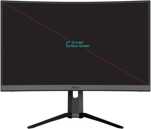Alt view image 6 of 6 - MSI OPTIX MAG272CR 27" Full HD 1920 x 1080 1ms 165 Hz HDMI, DisplayPort, USB-C AMD FreeSync Height Adjustable Curved Gaming Monitor