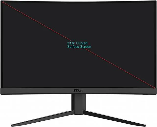 Alt view image 10 of 10 - MSI Optix G24C4 24" (Actual size 23.6") 1920 x 1080 1ms (MPRT) 144Hz AMD FreeSync Anti-Flicker Low Blue Light Frameless Design Anti-Glare Backlit LED Curved Gaming Monitor