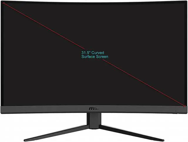 Alt view image 2 of 6 - MSI Optix G32CQ4 32" (Actual size 31.5") WQHD 2560 x 1440 (2K) 1ms (MPRT) 165Hz 2 x HDMI, DisplayPort AMD FreeSync Curved Gaming Monitor