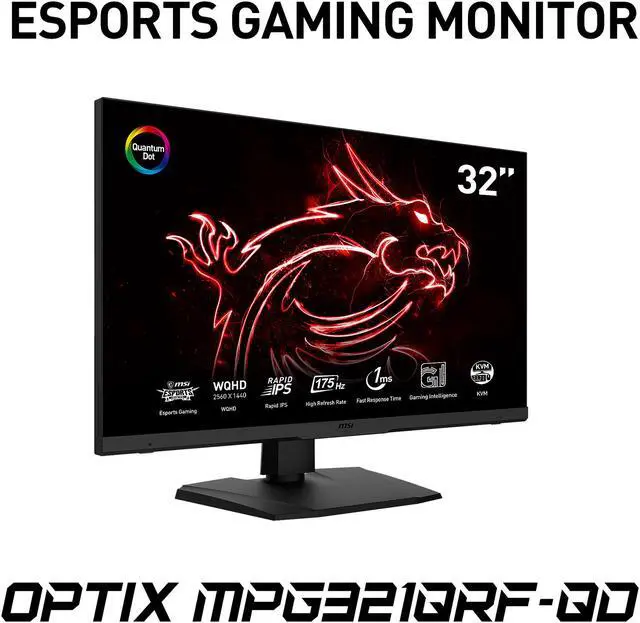 Alt view image 5 of 6 - MSI 32" 175 Hz Rapid IPS with Quantum Dot Technology WQHD Gaming Monitor G-Sync Compatible 95% DCI-P3 / 144% sRGB HDMI, DisplayPort, USB, Audio Optix MPG321QRF-QD