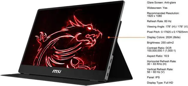MSI OPTIX ポータブルモニター 15.6インチ MSI OPTIX ポータブルモニター 15.6インチ Amazon.co.jp: MSI