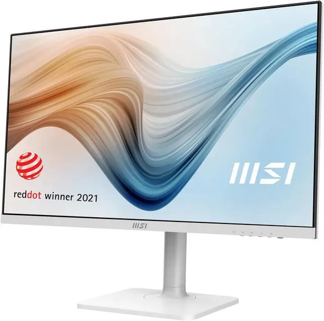 Alt view image 9 of 20 - MSI Modern MD272PW, 27" Monitor, 1920 x 1080 (FHD), IPS, 75Hz, TUV Certified Eyesight Protection, 5ms, HDMI, Displayport, USB C, Tilt, Swivel, Height Adjustable, Pivot,White