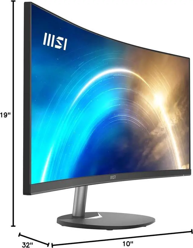 Alt view image 7 of 17 - MSI Pro MP341CQ, 34" Monitor, 3440 x 1440(UWQHD) VA, 100Hz, TUV Certified Eyesight Protection, 4ms, Displayport, HDMI, Tilt, Black
