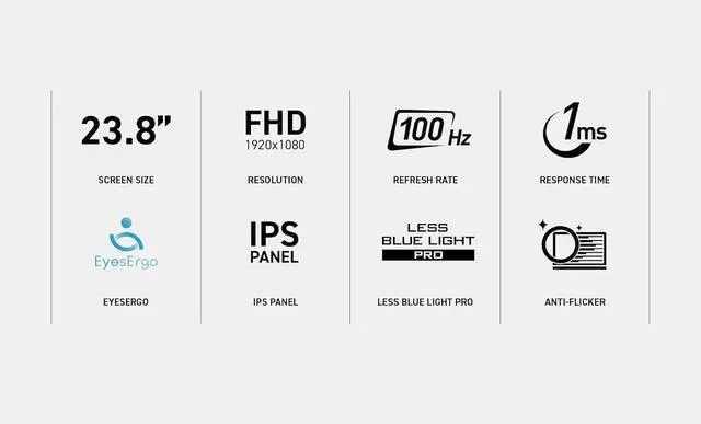 Alt view image 2 of 16 - MSI 24" 100 Hz IPS FHD Gaming Monitor 1ms (MPRT) / 4ms (GTG) 119% sRGB (CIE 1976) Flat Panel Pro MP243XW, Low blue light, Built-in speakers, White