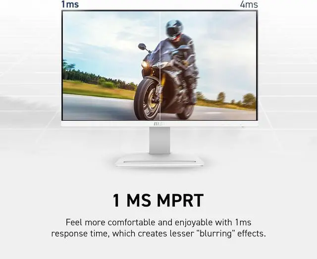 Alt view image 7 of 16 - MSI 24" 100 Hz IPS FHD Gaming Monitor 1ms (MPRT) / 4ms (GTG) 119% sRGB (CIE 1976) Flat Panel Pro MP243XW, Low blue light, Built-in speakers, White