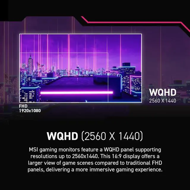 Alt view image 11 of 15 - MSI 27" 240 Hz Rapid VA WQHD Gaming Monitor 90% Adobe RGB / 92% DCI-P3 / 116% sRGB MAG275CQRXF