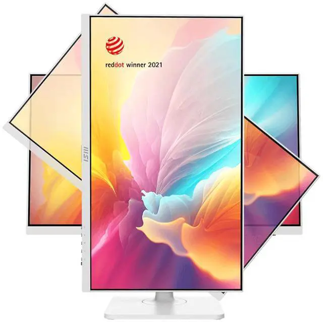 Alt view image 2 of 11 - MSI Modern MD2412PW 24-inch IPS 1920 x 1080 (FHD) Computer Monitor, 100Hz, Adaptive-Synch, HDR Ready, HDMI, USBC 15W Power Delivery, Speaker, VESA Mountable, Height Adjustable, 1ms, White