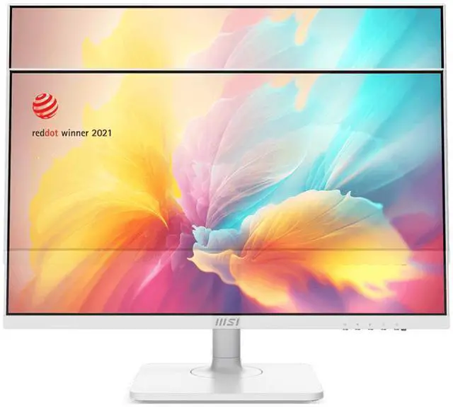 Alt view image 3 of 11 - MSI Modern MD2412PW 24-inch IPS 1920 x 1080 (FHD) Computer Monitor, 100Hz, Adaptive-Synch, HDR Ready, HDMI, USBC 15W Power Delivery, Speaker, VESA Mountable, Height Adjustable, 1ms, White