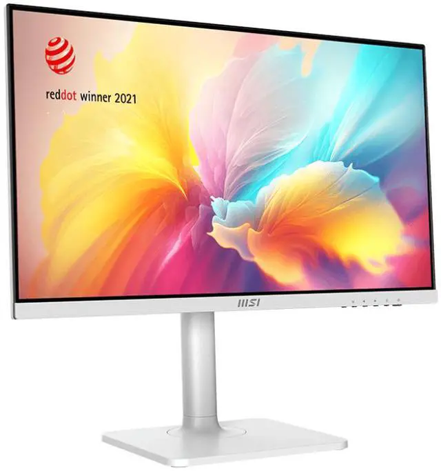Alt view image 4 of 11 - MSI Modern MD2412PW 24-inch IPS 1920 x 1080 (FHD) Computer Monitor, 100Hz, Adaptive-Synch, HDR Ready, HDMI, USBC 15W Power Delivery, Speaker, VESA Mountable, Height Adjustable, 1ms, White