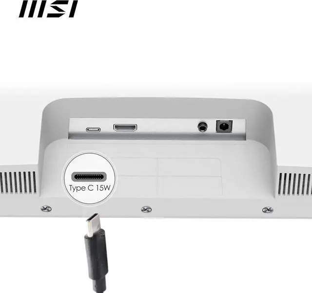 Alt view image 11 of 11 - MSI Modern MD2412PW 24-inch IPS 1920 x 1080 (FHD) Computer Monitor, 100Hz, Adaptive-Synch, HDR Ready, HDMI, USBC 15W Power Delivery, Speaker, VESA Mountable, Height Adjustable, 1ms, White
