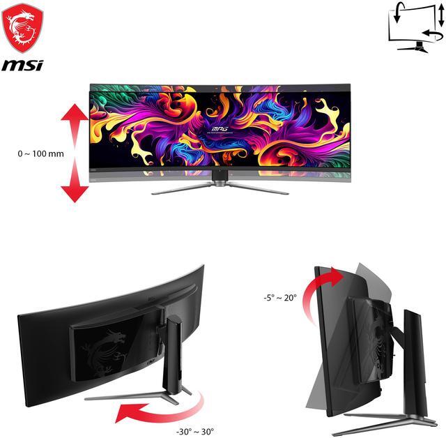 Alt view image 8 of 9 - MSI MPG 491CQP QD-OLED 49" 32:9 Curved 1800R, QD-OLED Gaming Monitor, 144Hz 0.03ms, 5120 x 1440 (DQHD), Height Adjustable Arm, AI ENGINE