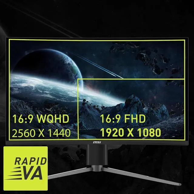 Alt view image 5 of 7 - MSI 27" 180 Hz Rapid VA QHD Gaming Monitor 2560 x 1440 (2K) 0.5ms (GTG) MAG27CQ6PF