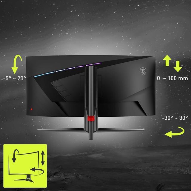 Alt view image 9 of 10 - MSI MAG345CQR UWQHD(3440x1440) 34" 180Hz VA Curved Gaming Monitor w/ AMD FreeSync Premium, Dual HDMI, DisplayPort, Black