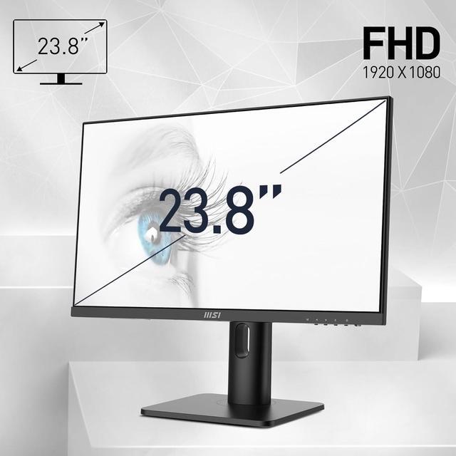 Alt view image 11 of 16 - MSI PRO MP243XP 24-inch IPS 1920 x 1080 (FHD) Computer Monitor, 100Hz, Adaptive-Synch, HDMI, DisplayPort, VESA Mountable, Tilt, Height Adjustable, Speaker, 1ms, Black