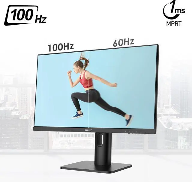 Alt view image 12 of 16 - MSI PRO MP243XP 24-inch IPS 1920 x 1080 (FHD) Computer Monitor, 100Hz, Adaptive-Synch, HDMI, DisplayPort, VESA Mountable, Tilt, Height Adjustable, Speaker, 1ms, Black