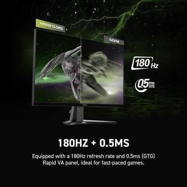 Alt view image 8 of 17 - MSI 27" 180 Hz Rapid VA QHD Gaming Monitor FreeSync (AMD Adaptive Sync) 80% Adobe RGB / 80% DCI-P3 / 105% sRGB MAG 27CQ6F