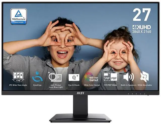 Main image of MSI 27 inch UHD 4K 60Hz IPS Adaptive Sync Computer Monitor with phone accessory stand ideal for productivity usage PRO MP273U