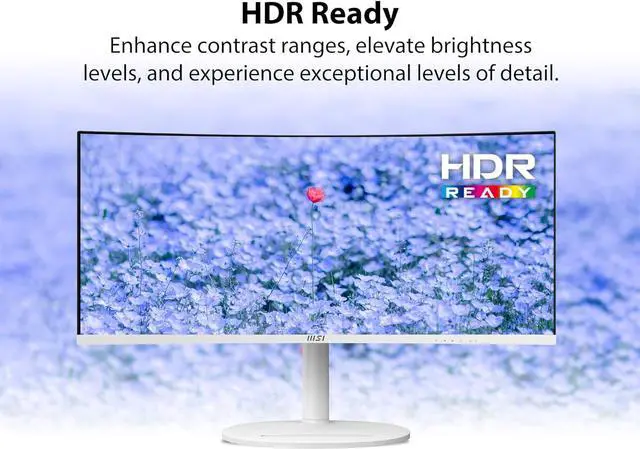 Alt view image 12 of 20 - MSI 34" 120 Hz VA UWQHD Monitor 1ms (MPRT) / 4ms (GTG) Adaptive-Sync Adobe RGB / DCI-P3 / sRGB: 92% / 95% / 119% USB-C, Curved Modern MD342CQPW