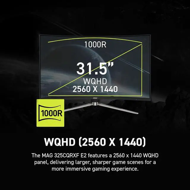 Alt view image 6 of 20 - MSI 31.5" 240 Hz Rapid VA QHD Gaming Monitor Adaptive Sync MAG 325CQRXF E2