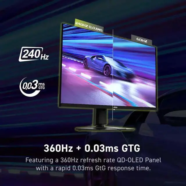 Alt view image 9 of 17 - MSI 27" 240 Hz QD-OLED QHD Gaming Monitor MAG 271QPX QD-OLED E2