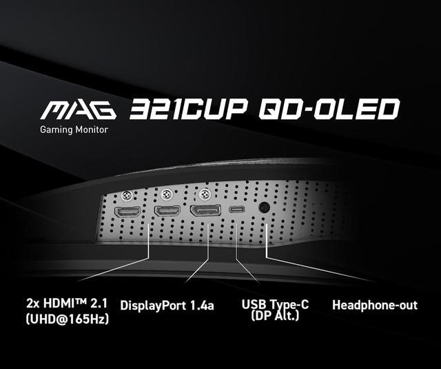 Alt view image 8 of 15 - MSI 32" 165 Hz OLED UHD Gaming Monitor Adaptive Sync MAG 321CUP QD-OLED