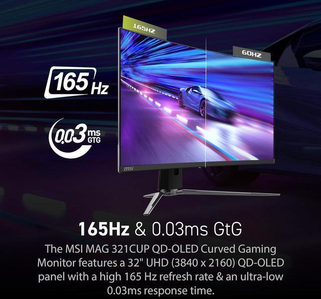 Alt view image 9 of 15 - MSI 32" 165 Hz OLED UHD Gaming Monitor Adaptive Sync MAG 321CUP QD-OLED