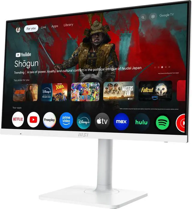 Alt view image 6 of 8 - MSI Modern MD27UPSW 27-inch IPS 3840 x 2160 (UHD) Smart Monitor, 60 Hz, Adaptive-Synch, HDR Ready, HDMI, DisplayPort, USBC 65W Power Delivery, VESA Mountable, Height Adjustable, Speaker, White