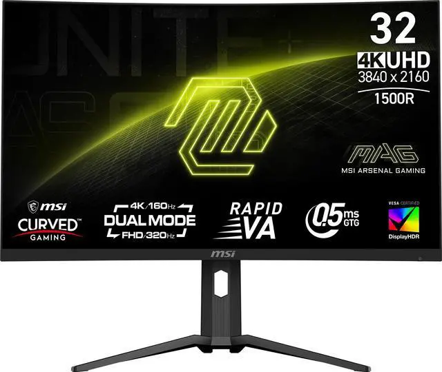 Main image of MSI 31.5" 160Hz UHD / 320Hz FHD Rapid VA UHD Gaming Monitor AMD Adaptive Sync 93% ADOBE RGB / 97% DCI-P3 / 136% sRGB (CIE1976 Standard) MAG 321CUPDF