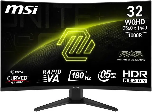 Alt view image 3 of 20 - MSI 31.5" 180 Hz Rapid VA QHD Gaming Monitor AMD Adaptive Sync 91% ADOBE RGB / 96% DCI-P3 / 124% sRGB (CIE1976 Standard) MAG 325CQF