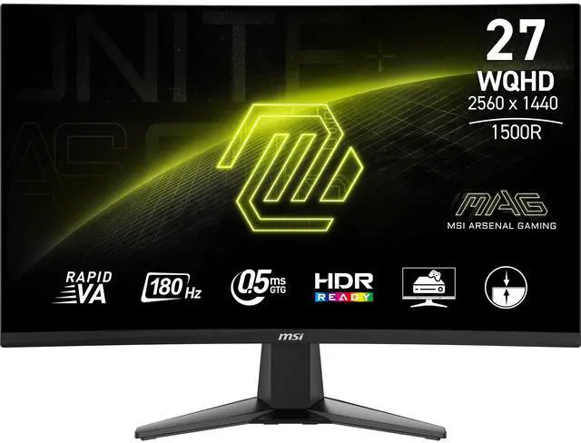 Main image of MSI 27" 180 Hz Rapid VA QHD Gaming Monitor FreeSync (AMD Adaptive Sync) 80% Adobe RGB / 80% DCI-P3 / 105% sRGB MAG 27CQ6F