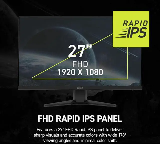 Alt view image 4 of 11 - MSI 27" 1920x1080 200 Hz Rapid IPS FHD16:9 Gaming Monitor 0.5ms (GTG) FreeSync (AMD Adaptive Sync) Flat Panel MAG 272F