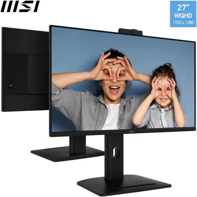 Alt view image 2 of 7 - MSI PRO MP275QPDG, 27" IPS, QHD, 100hz, Height Adj. stand, Speaker, Webcam, Ethernet Interface - 1x LAN Port (1Gbps)