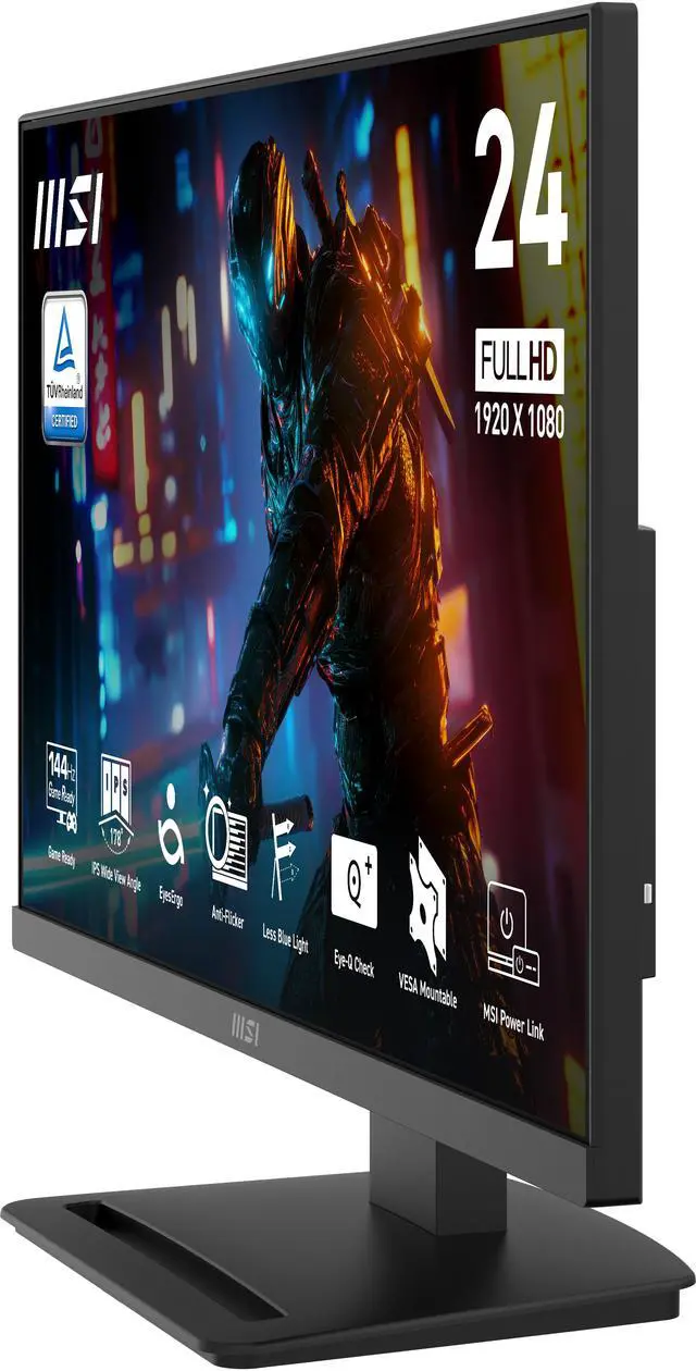 Alt view image 6 of 12 - MSI PRO MP243L E14 24-inch IPS 1920 x 1080 (FHD) Gaming Office Monitor, 144Hz, Adaptive-Synch, HDR Ready, HDMI, VGA Port,VESA Mountable, Tilt, 4-side slim bezel ,1ms, Black