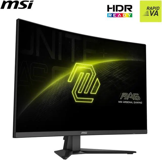 Alt view image 2 of 11 - MSI 31.5" 180 Hz Rapid VA QHD(2560 x 1440) Gaming Monitor-180Hz, 0.50ms, Adaptive Sync, HDR Ready, HDMI, VGA Port, VESA Mountable, Tilt, 4-Side Slim Bezel, MAG 321CQF E18