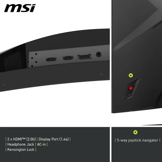 Alt view image 5 of 11 - MSI 31.5" 180 Hz Rapid VA QHD(2560 x 1440) Gaming Monitor-180Hz, 0.50ms, Adaptive Sync, HDR Ready, HDMI, VGA Port, VESA Mountable, Tilt, 4-Side Slim Bezel, MAG 321CQF E18