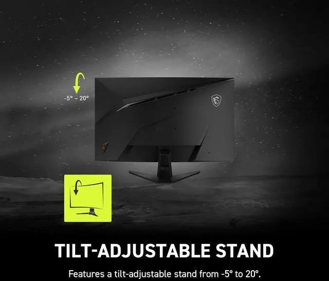 Alt view image 10 of 11 - MSI 31.5" 180 Hz Rapid VA QHD(2560 x 1440) Gaming Monitor-180Hz, 0.50ms, Adaptive Sync, HDR Ready, HDMI, VGA Port, VESA Mountable, Tilt, 4-Side Slim Bezel, MAG 321CQF E18