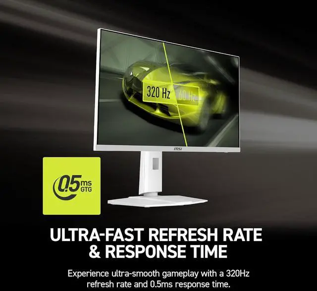 Alt view image 7 of 20 - MSI 27" 320 Hz Rapid IPS 2560 x 1440 (QHD) Gaming Monitor FreeSync (AMD Adaptive Sync) MAG 274QRFW MAG 274QRFW X32