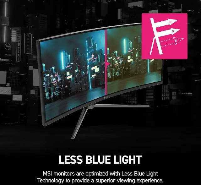 Alt view image 3 of 10 - MSI 34" 3440x1440 240 Hz Rapid VA UWQHD Gaming Monitor FreeSync (AMD Adaptive Sync) MPG 346CQRF X24