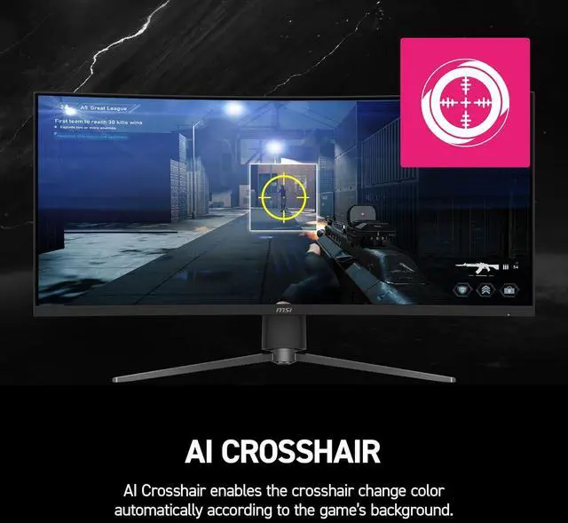 Alt view image 9 of 10 - MSI 34" 3440x1440 240 Hz Rapid VA UWQHD Gaming Monitor FreeSync (AMD Adaptive Sync) MPG 346CQRF X24