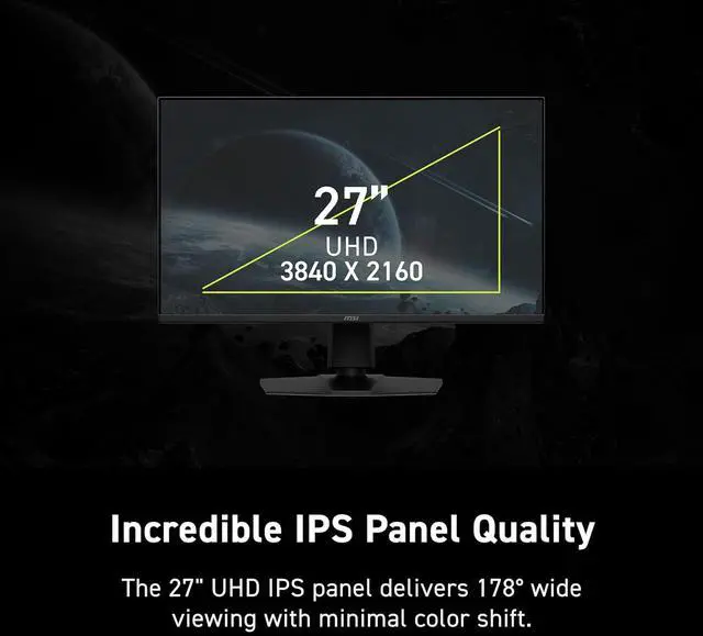 Alt view image 5 of 20 - MSI MAG 275UPD E14 27-inch 3840 x 2160 (UHD) Gaming Monitor, 288Hz, Adaptive-Synch, HDMI, DisplayPort, VESA Mountable, Tilt, Height Adjustable, Speaker, 1ms, Black
