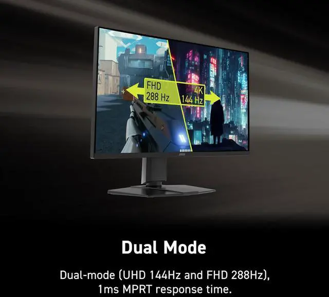 Alt view image 6 of 20 - MSI MAG 275UPD E14 27-inch 3840 x 2160 (UHD) Gaming Monitor, 288Hz, Adaptive-Synch, HDMI, DisplayPort, VESA Mountable, Tilt, Height Adjustable, Speaker, 1ms, Black