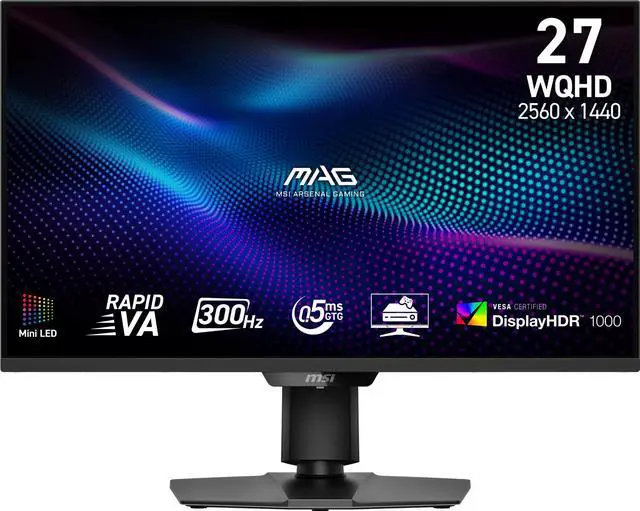Main image of MSI 27" 300 Hz Rapid VA with Mini-LED (1152 Zones) Gaming Monitor FreeSync (AMD Adaptive Sync) MAG 274QPF X30MV