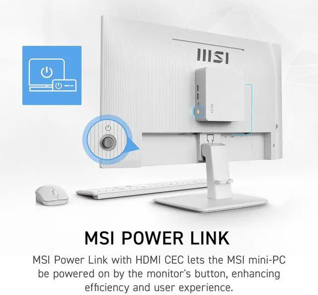 Alt view image 12 of 17 - MSI PRO MP243W E14 24-inch IPS 1920 x 1080 (FHD) Computer Monitor, 144Hz, Adaptive-Sync, HDR Ready, HDMI, Display Port, VESA Mountable, Tilt, 4-Side Slim Bezel, 1ms, White